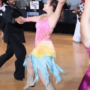 Fringe ballroom and Latin dress